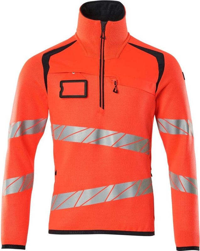 Gebreide Trui - Fluorescerend - Polyester - Tweekleurig - Hoge Kraag