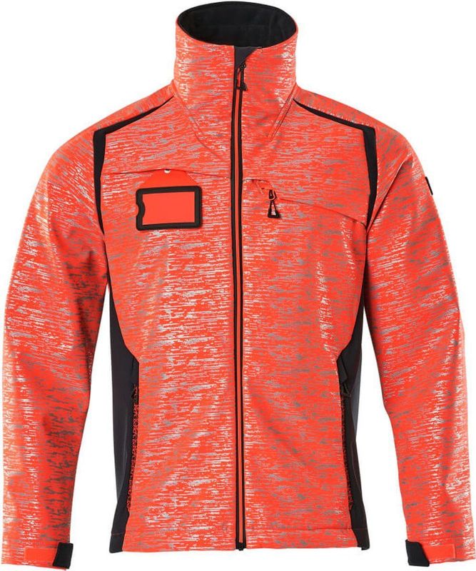 Mascot - Accelerate Safe - Softshell Jas - Hi-Vis Rood/Donkermarine - 100% Polyester
