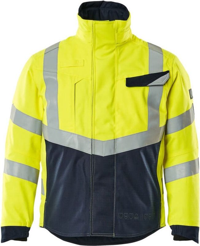 Mascot - Multisafe Winterjas - Hi-Vis Geel/Donkermarine - Ademend, Wind- en Waterdicht