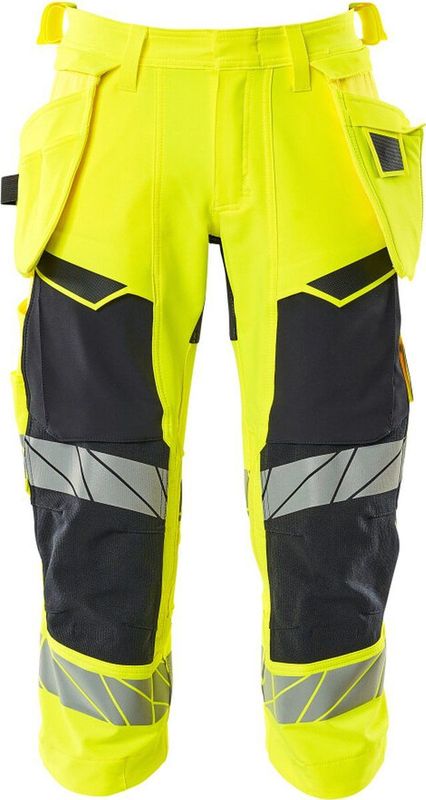 Mascot Accelerate Safe Driekwart broek met spijkerzakken 19049-711 - hi-vis geel/donkermarine