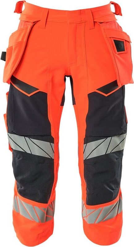 Mascot Accelerate Safe Driekwart broek met spijkerzakken 19049-711 - hi-vis rood/donkermarine