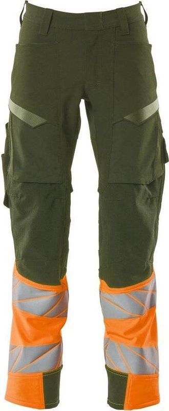 Mascot Accelerate Safe Broek met kniezakken 19179-511 - mosgroen/hi-vis oranje