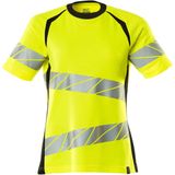 T-shirt - Fluorescerend - Katoen/Polyester - Tweekleurig - Moderne Pasvorm