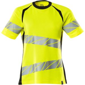 T-shirt - Fluorescerend - Katoen/Polyester - Tweekleurig - Moderne Pasvorm