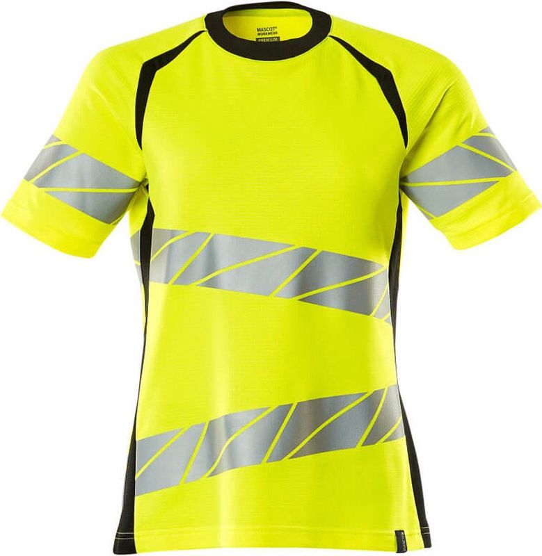 T-shirt - Fluorescerend - Katoen/Polyester - Tweekleurig - Moderne Pasvorm