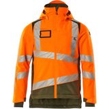 Mascot - 19335-231 - Winterjas - Oranje/Mosgroen - Hi-Vis, Ademend, Waterdicht, Met Afneembare Capuchon