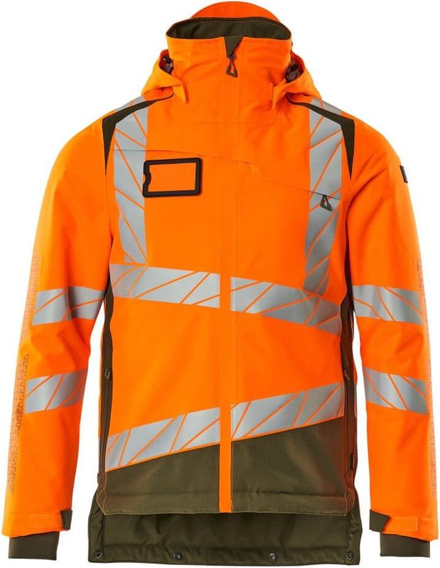 Mascot - 19335-231 - Winterjas - Oranje/Mosgroen - Hi-Vis, Ademend, Waterdicht, Met Afneembare Capuchon