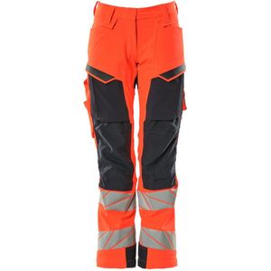 Mascot - Accelerate Safe Broek - Hi-Vis Rood/Donkermarine - Stretchstof - Kniezakken