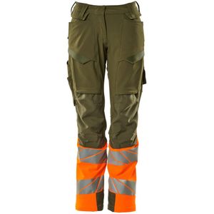Mascot Accelerate Safe Broek met kniezakken 19178-511 - mosgroen/hi-vis oranje