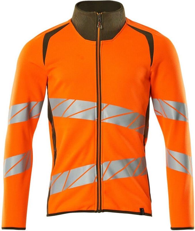 Mascot Accelerate Safe Sweatshirt met rits 19184-781 - hi-vis oranje/mosgroen