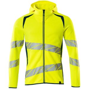 Mascot 19284-781 Capuchontrui met rits Hi-Vis Geel/Donkerpetrol maat 3XL