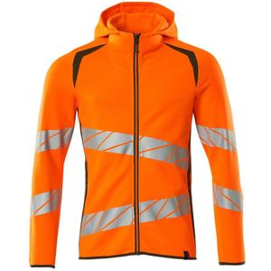 Mascot 19284-781 - Capuchontrui met Rits - Hi-Vis Oranje/Mosgroen