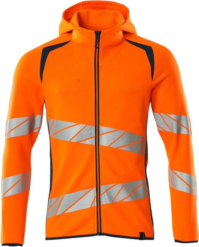 Mascot - 19284-781 - Capuchontrui - Oranje/Donkerpetrol - Hi-Vis, Reflectie-effecten, 50% Polyester/50% Katoen