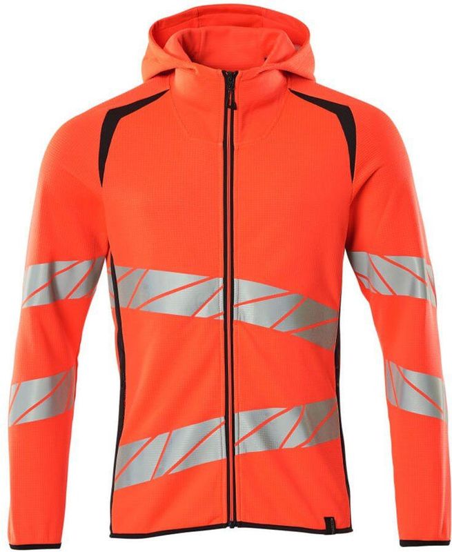 Mascot - 19284-781 - Capuchontrui met Rits - Hi-Vis Rood/Donkermarine