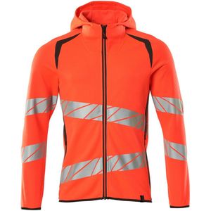 Mascot - Accelerate - Capuchontrui met Rits - Hi-Vis Rood/Donkeraantraciet