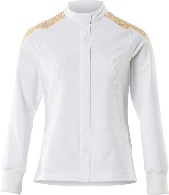 Mascot - Food & Care Jas - Wit/Kerriegeel - Polyester/Elastolefine - Speciaal Getailleerd Damesmodel