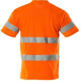 T-shirt - Fluorescerend - Katoen/Polyester - V-hals - Reflectieband