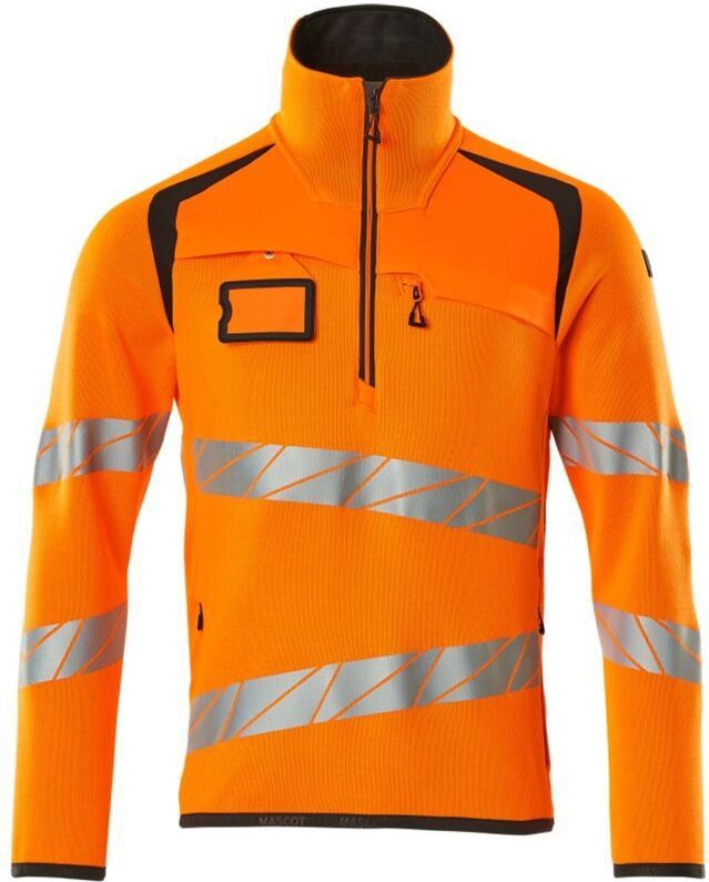 Mascot Accelerate Safe Gebreide trui met korte rits 19005-351 - hi-vis oranje/donkerantraciet