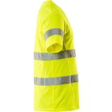 T-shirt - Fluorescerend - Katoen/Polyester - V-hals - Reflectieband