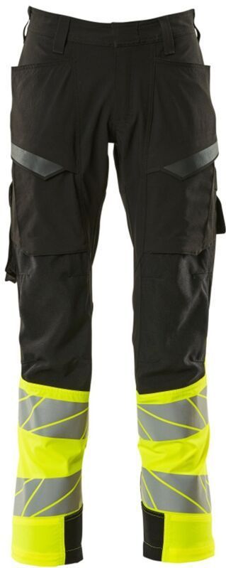 Mascot Accelerate Safe Broek met dijbeenzakken 19379-510 - Zwart/hi-vis geel