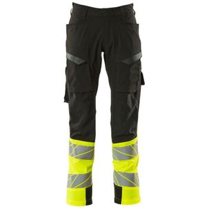 Mascot Accelerate Safe Broek met dijbeenzakken 19379-510 - Zwart/hi-vis geel