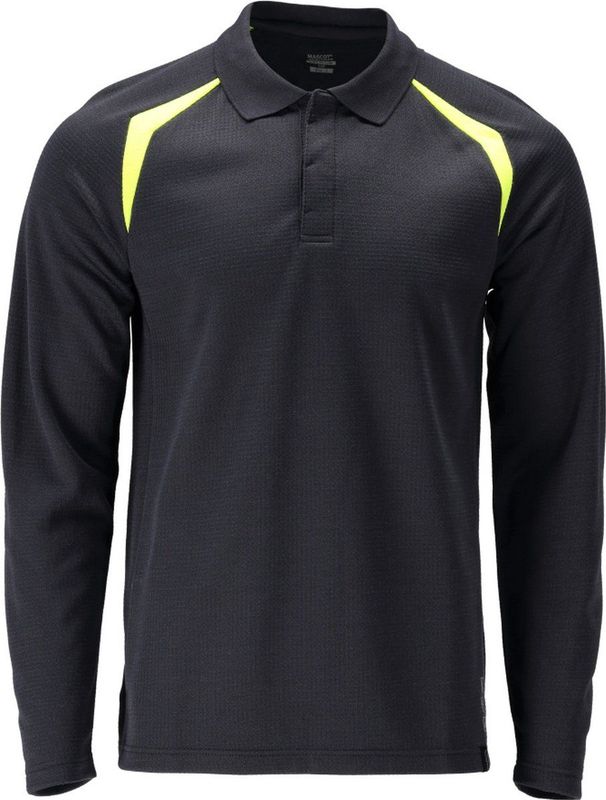 Mascot - Accelerate Multisafe Poloshirt - Donkermarine/Hi-Vis Geel - Antistatisch/Vlamwerend - Lange Mouwen