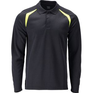 Mascot - Accelerate Multisafe Poloshirt - Donkermarine/Hi-Vis Geel - Antistatisch/Vlamwerend - Lange Mouwen
