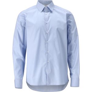 Basic - Overhemd - Lichtblauw - Katoen/Polyester - Smalle Pasvorm