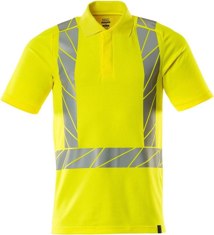 Poloshirt - Fluorescerend - Katoen/Polyester - Moderne Pasvorm - Reflectiestrepen