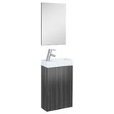 Plieger Senza toiletmeubel met 1 deur met spiegel 40cm met omkeerbare keramische wastafel antraciet Z91202