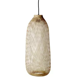 Suspension en métal et rotin naturel D 45cm