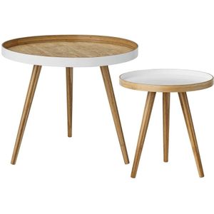 Bloomingville - Cappuccino - Bijzettafel Set van 2 - Wit