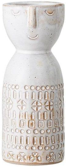 Bloomingville - Vaas - Wit - Keramiek - Diameter 6 cm - Hoogte 14,5 cm