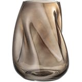 Bloomingville - Vaas  Ingolf - bruin glas - H 26 cm x B 19 cm
