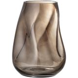 Bloomingville - Vaas  Ingolf - bruin glas - H 26 cm x B 19 cm