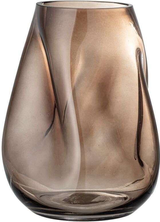 Bloomingville - Vaas  Ingolf - bruin glas - H 26 cm x B 19 cm