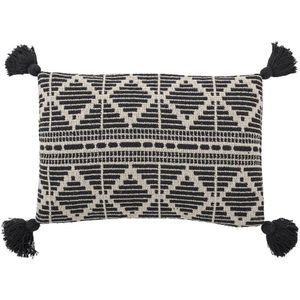 Bloomingville - Kussen - Zwart - Katoen - 60x40 cm