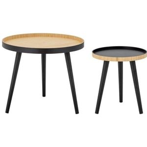 Bloomingville - Cappuccino Salontafel - Zwart - Bamboe - Set van 2