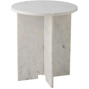 Bloomingville - Jasmia Bijzettafel - Wit Marmer - Geometrisch Ontwerp