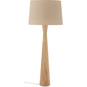 Bloomingville - Leonor Vloerlamp - Nature - Rubberhout - Linnen