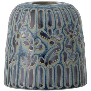 Bloomingville - Samsin - Kandelaar - Blauw - Reliëfpatroon