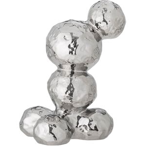 Bloomingville - Bobby Beeldhouwwerk - Silver - Steengoed - Glanzende Afwerking