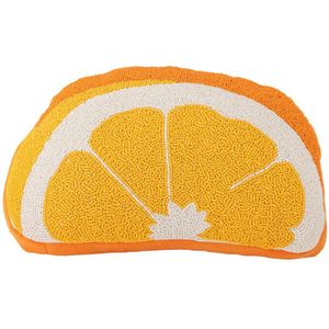 Bloomingville - Navelina - Sierkussen - Geel Oranje Wit - 38x23x4 cm