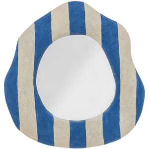 Bloomingville - Travis - Wandspiegel - Blauw en Lichtbeige - 39,5x38,5 cm