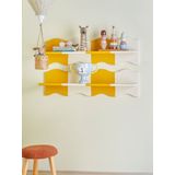 Bloomingville - Wandplank Bubbi - Geel - MDF - Golvend Design