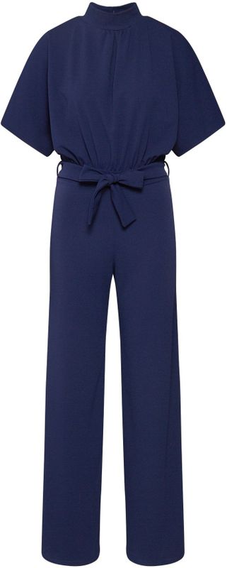 Jumpsuit - Effen - Gladde Stof - Halve Mouw - Opstaande Kraag