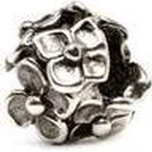 Trollbeads Hortensia kraal, 925 sterling zilver, zonder steen, Sterling zilver, Zonder steen
