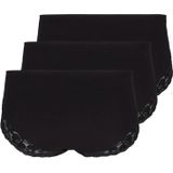 Devoted by Zizzi - Broekje CLARA - Zwart - 3 Pack - Katoen - Mid Waist