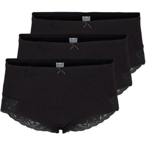 Devoted by Zizzi - Broekje CLARA - Zwart - 3 Pack - Katoen - Mid Waist
