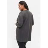 Zizzi - Gebreid Vest - Donkergrijs - Carrie